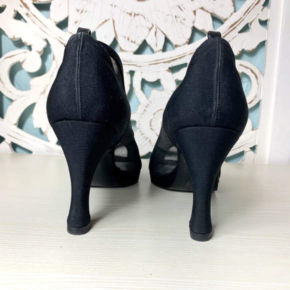 Stuart Weitzman Black Sheer Peep Toe Pumps - Picture 6 of 7